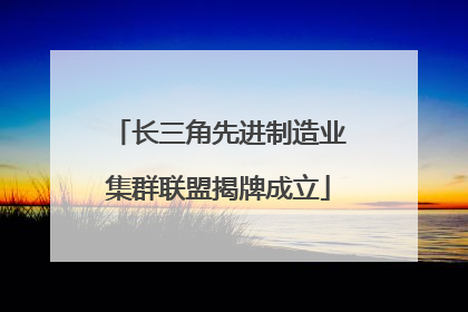 长三角先进制造业集群联盟揭牌成立