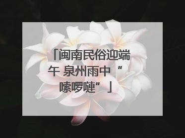 闽南民俗迎端午 泉州雨中“嗦啰嗹”