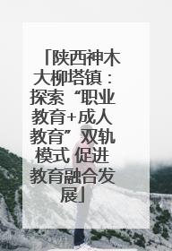 陕西神木大柳塔镇：探索“职业教育+成人教育”双轨模式 促进教育融合发展