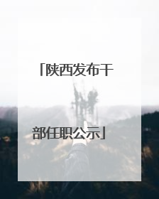 陕西发布干部任职公示