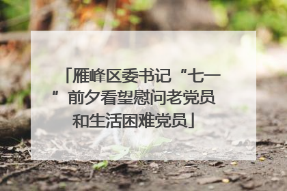 雁峰区委书记“七一”前夕看望慰问老党员和生活困难党员