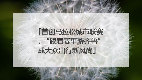 首创马拉松城市联赛，“跟着赛事游齐鲁”成大众出行新风尚