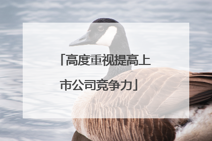 高度重视提高上市公司竞争力