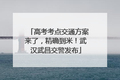 高考考点交通方案来了，精确到米！武汉武昌交警发布