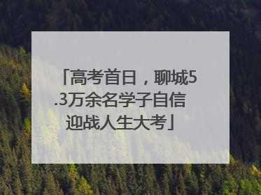 高考首日，聊城5.3万余名学子自信迎战人生大考