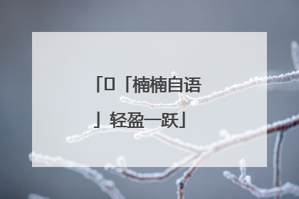 ﻿「楠楠自语」轻盈一跃