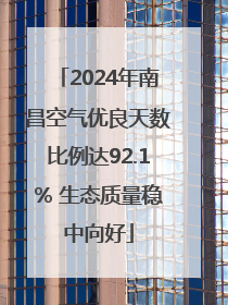 2024年南昌空气优良天数比例达92.1% 生态质量稳中向好