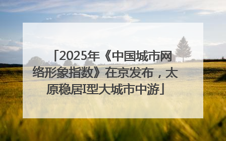 2025年《中国城市网络形象指数》在京发布，太原稳居I型大城市中游