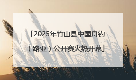2025年竹山县中国舟钓（路亚）公开赛火热开幕