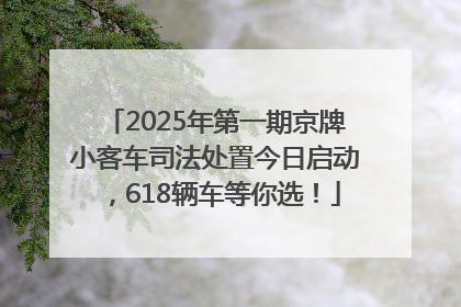 2025年第一期京牌小客车司法处置今日启动，618辆车等你选！
