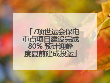 7项世运会保电重点项目建设完成80% 预计迎峰度夏前建成投运