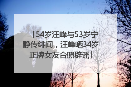 54岁汪峰与53岁宁静传绯闻，汪峰晒34岁正牌女友合照辟谣